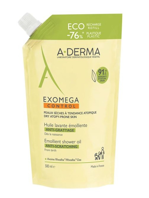 Aderma Exomega Control Huile Lavante Emolliente Eco-Recharge 500ml